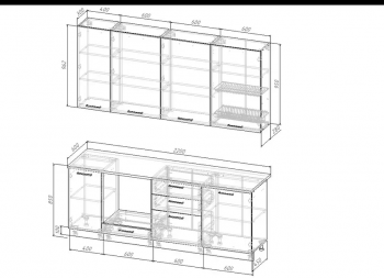 Кухонный гарнитур Санторини 2200 мм, Стол. 26 мм в Югорске - yugorsk.mebel-e96.ru