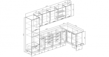 Угловой кухонный гарнитур Крафт 3200*1400 мм Sanvut в Югорске - yugorsk.mebel-e96.ru