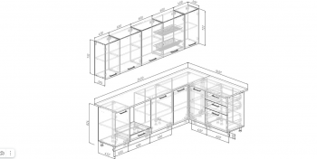 Угловой кухонный гарнитур Крафт 2600х1600 мм Sanvut в Югорске - yugorsk.mebel-e96.ru