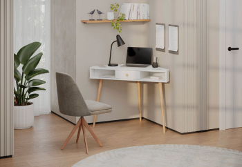 Стол письменный угловой, арт.6-01104, белый(ГК) в Югорске - yugorsk.mebel-e96.ru