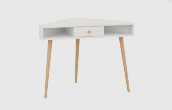 Стол письменный угловой, арт.6-01104, белый(ГК) в Югорске - yugorsk.mebel-e96.ru