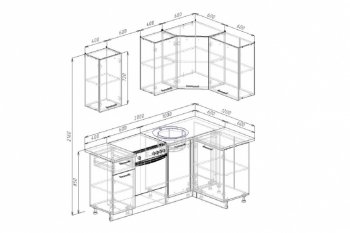 Угловой кухонный гарнитур Антрацит 2000х1200 мм в Югорске - yugorsk.mebel-e96.ru