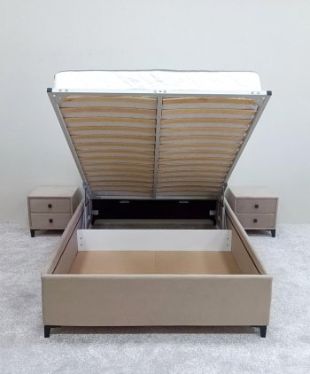 Кровать с подъемным механизмом Мега беж (Лин) в Югорске - yugorsk.mebel-e96.ru