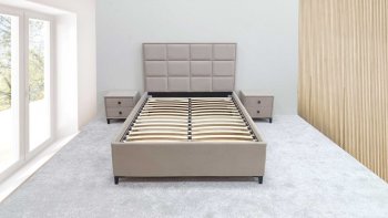 Кровать с подъемным механизмом Мега беж (Лин) в Югорске - yugorsk.mebel-e96.ru