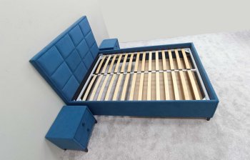 Кровать с подъемным механизмом Мега синий (Лин) в Югорске - yugorsk.mebel-e96.ru