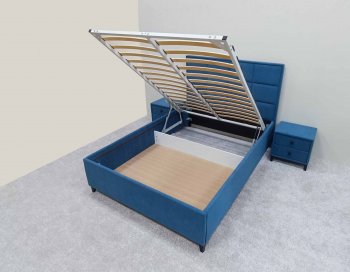 Кровать с подъемным механизмом Мега синий (Лин) в Югорске - yugorsk.mebel-e96.ru