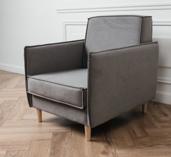 Кресло 831 Серый, велюр (Brendoss) в Югорске - yugorsk.mebel-e96.ru