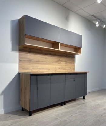 Кухонный гарнитур Монако 2000 мм графит (СВ) в Югорске - yugorsk.mebel-e96.ru