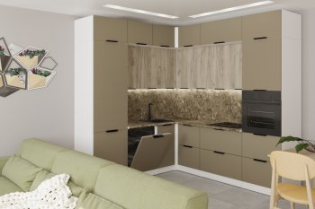 Кухонный гарнитур Альба гранд прайм 2200х2500 мм (Герда) в Югорске - yugorsk.mebel-e96.ru