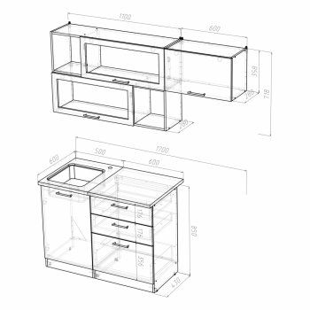 Кухонный гарнитур Алина экстра 1700 мм (Герда) в Югорске - yugorsk.mebel-e96.ru