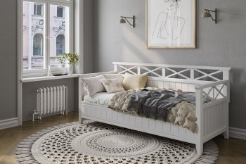 Кровать из массива Амелия белый античный (БМ) в Югорске - yugorsk.mebel-e96.ru