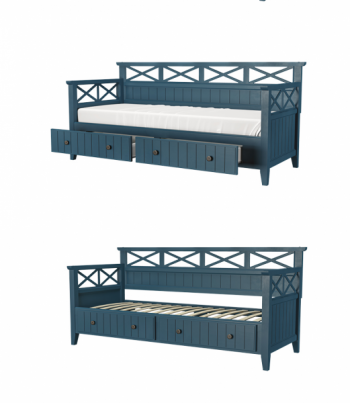 Кровать из массива Амелия сапфир (БМ) в Югорске - yugorsk.mebel-e96.ru