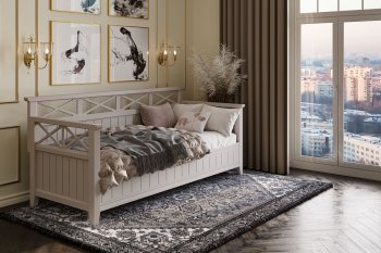 Кровать из массива Амелия льняной (БМ) в Югорске - yugorsk.mebel-e96.ru