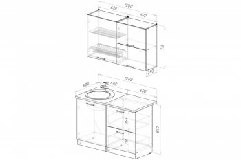 Кухонный гарнитур Антика лайт 1200 мм (Герда) в Югорске - yugorsk.mebel-e96.ru