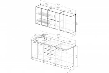 Кухонный гарнитур Антика макси 2 1800 мм (Герда) в Югорске - yugorsk.mebel-e96.ru