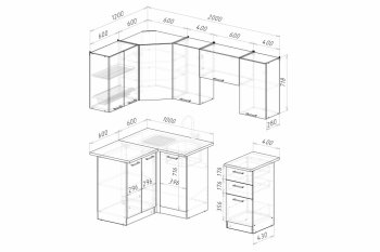 Кухонный гарнитур Асая оптима 5 1200х2000 мм (Герда) в Югорске - yugorsk.mebel-e96.ru