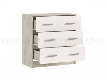 Комод 3 ящика Бася крафт/кашемир (Миф) в Югорске - yugorsk.mebel-e96.ru