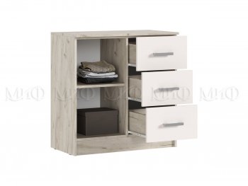 Комод 3 ящика 1 дверь Бася крафт/кашемир (Миф) в Югорске - yugorsk.mebel-e96.ru