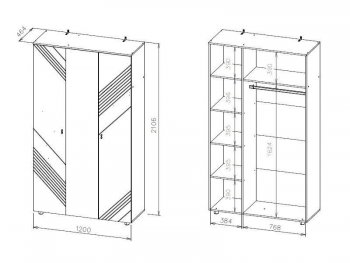 Шкаф 1200 мм трехстворчатый Байкал (СВ) в Югорске - yugorsk.mebel-e96.ru