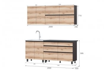 Кухонный гарнитур 2000 мм Берген Симпл (МИ) в Югорске - yugorsk.mebel-e96.ru