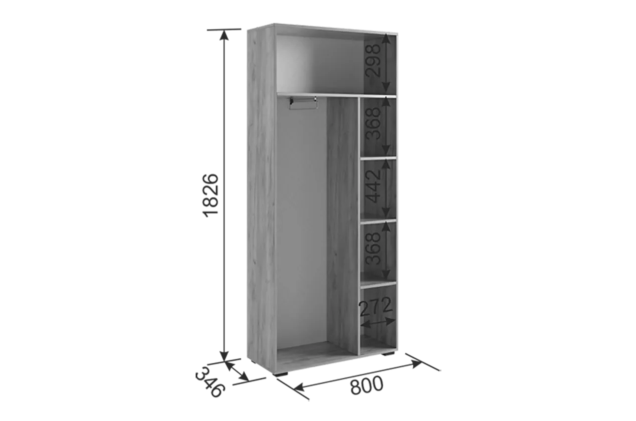 Шкаф с антресолью 1600 мм Бери К1 белый (Мебельсон) в Югорске - yugorsk.mebel-e96.ru