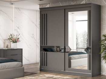 Шкаф-купе №25 2000 мм Блэк ЛАЙТ графит (СВ) в Югорске - yugorsk.mebel-e96.ru