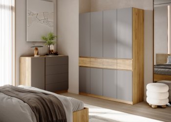 Спальный гарнитур Бостон Лайт серый (Стиль) в Югорске - yugorsk.mebel-e96.ru