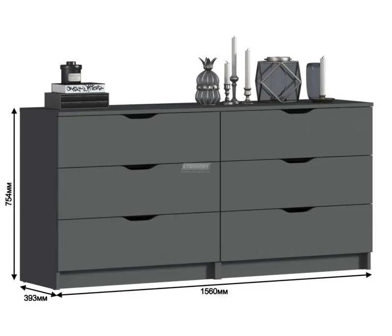 Комод Бруклин СБ-3252/1 (Диамант серый) (СП) в Югорске - yugorsk.mebel-e96.ru