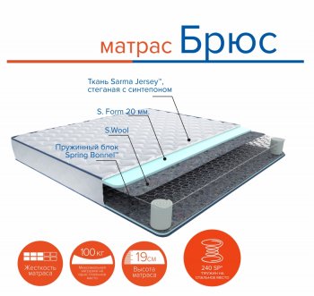 Матрас Брюс h19 в Югорске - yugorsk.mebel-e96.ru