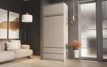 Шкаф Челси с антресолью 900 мм Кашемир (Миф) в Югорске - yugorsk.mebel-e96.ru