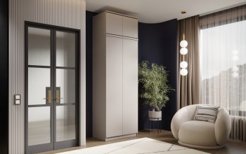 Шкаф 800 мм Челси двустворчатый с антресолью Кашемир (Миф) в Югорске - yugorsk.mebel-e96.ru