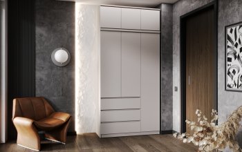 Шкаф 1200 мм Челси с антресолью Кашемир (Миф) в Югорске - yugorsk.mebel-e96.ru