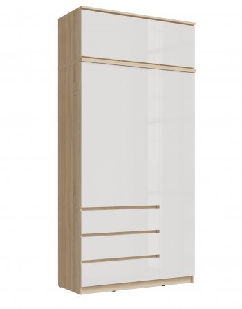 Шкаф 1200 мм Челси с антресолью, сонома/белый (Миф) в Югорске - yugorsk.mebel-e96.ru