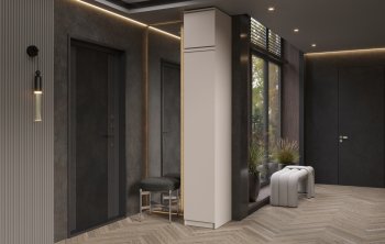 Пенал 400 мм Челси (1 створка) с антресолью, Кашемир (Миф) в Югорске - yugorsk.mebel-e96.ru