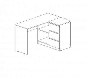 Письменный стол угловой + Стеллаж Челси кашемир (Миф) в Югорске - yugorsk.mebel-e96.ru