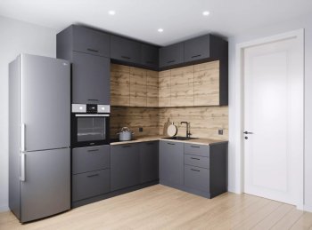Кухонный гарнитур угловой Дели 2200*1700 мм (Санвут) в Югорске - yugorsk.mebel-e96.ru