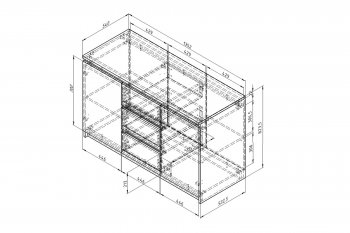 Комод 3ящ.2дв. Дельта Next 25.04 ЯШ/белый (ФМ) в Югорске - yugorsk.mebel-e96.ru