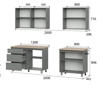 Кухонный гарнитур Денвер 2000 мм (СВ) в Югорске - yugorsk.mebel-e96.ru