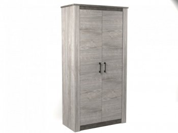 Шкаф 1100 мм 2-х дверный Денвер Риббек серый (СБК) в Югорске - yugorsk.mebel-e96.ru
