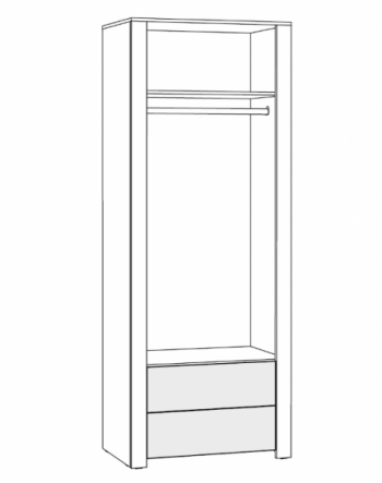 Шкаф 860 мм для одежды Джастин 13.339 (Моби) в Югорске - yugorsk.mebel-e96.ru