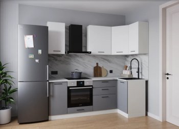 Угловой кухонный гарнитур Элеганция 2200*1000 мм (Sanvut) в Югорске - yugorsk.mebel-e96.ru