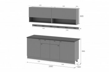 Кухонный гарнитур Энни 2000 мм (МИ) в Югорске - yugorsk.mebel-e96.ru