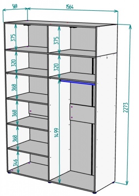 Шкаф 1564 мм Erik H318 + Антресоль HA4 (Графит) в Югорске - yugorsk.mebel-e96.ru