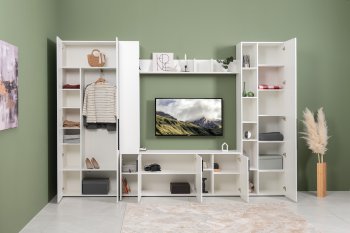 Стенка Эйр модульная, белый (Моби) в Югорске - yugorsk.mebel-e96.ru