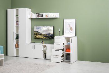 Стенка Эйр комп 1, белый (Моби) в Югорске - yugorsk.mebel-e96.ru