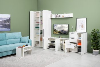 Стенка Эйр комп 1, белый (Моби) в Югорске - yugorsk.mebel-e96.ru