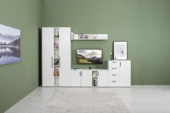 Стенка Эйр модульная, белый (Моби) в Югорске - yugorsk.mebel-e96.ru