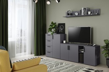 Стенка Эйр комп.1, графит (Моби) в Югорске - yugorsk.mebel-e96.ru