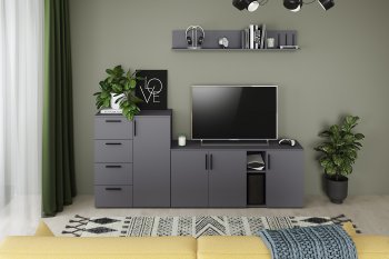 Стенка Эйр комп.1, графит (Моби) в Югорске - yugorsk.mebel-e96.ru