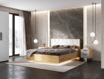 Кровать парящая Флэш крафт/белый (Миф) в Югорске - yugorsk.mebel-e96.ru